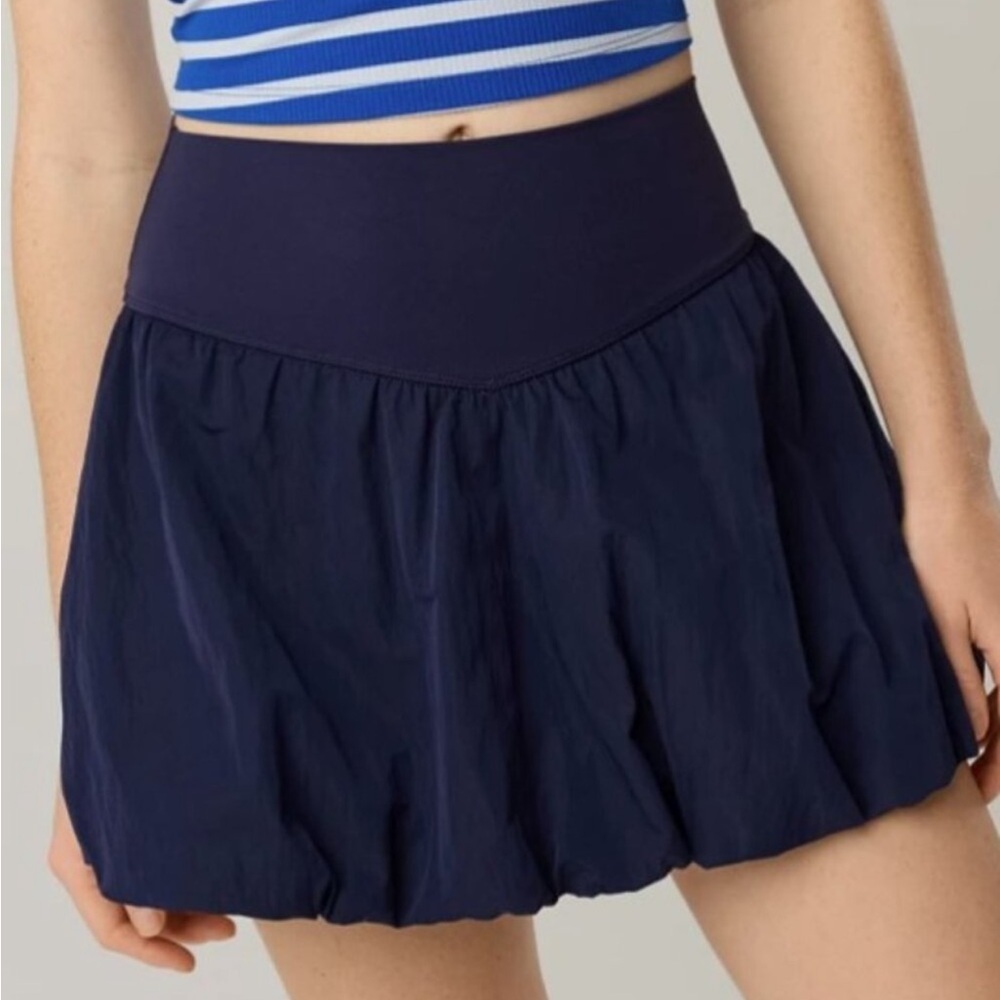 OFFLINE By Aerie Real Me Bubble Skort Royal Navy Blue Sz S Built In Shorts Comfy
